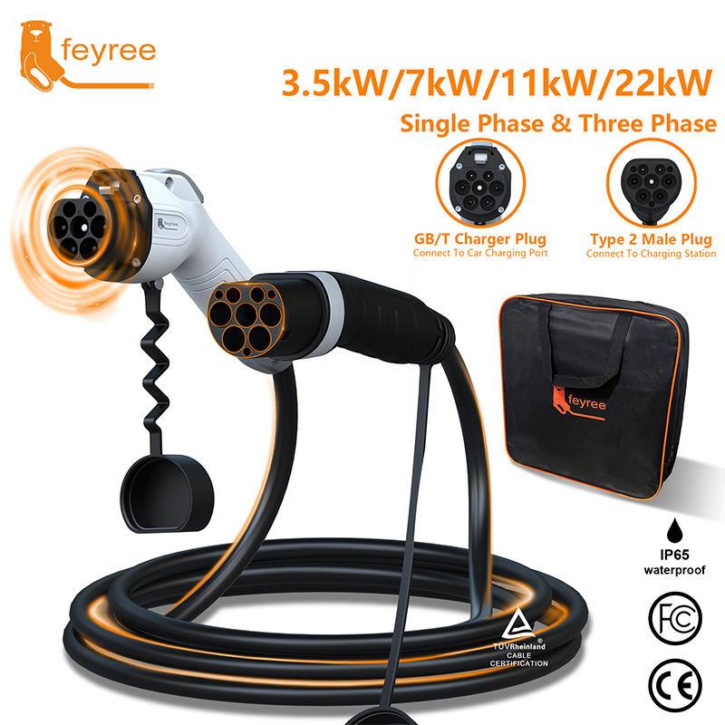 Ev Charger Type 2 22Kw 32A 3 Phase - Feyree EV-laadkabel Type 2 mannelijke stekker